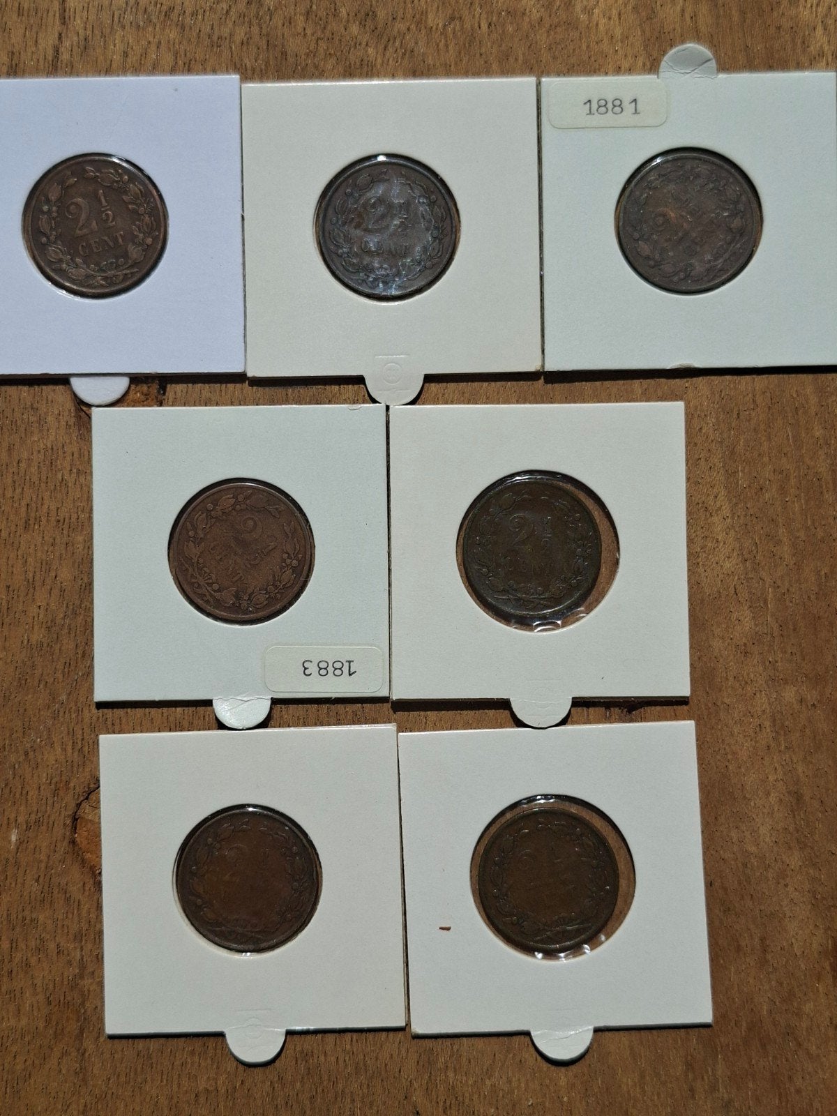 2½ cent munten willem 3 complete set, Postzegels en Munten, Ophalen of Verzenden, Koning Willem III, Overige waardes, Setje