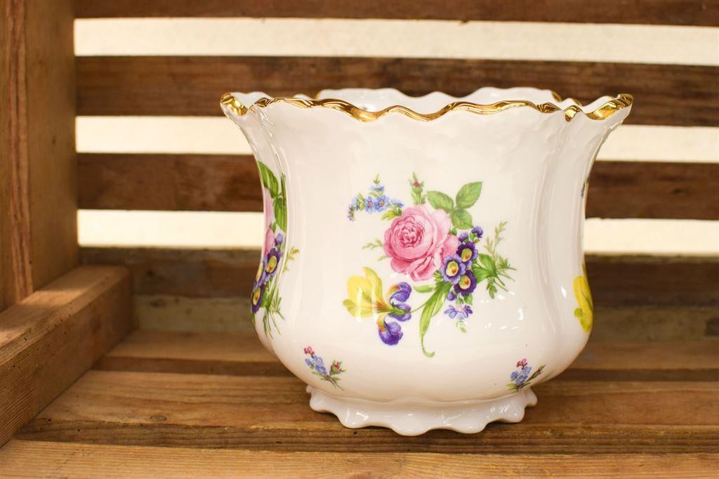 Finsbury porseleinen bloempot 49220, Gebruikt, Rond, Ophalen of Verzenden, Aardewerk