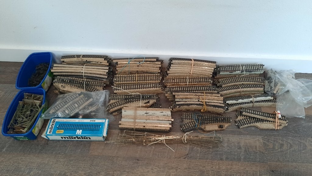 Grote Partij Marklin H0 Spoor Metal Track Rails en Extra's, Wisselstroom, Gebruikt, Rails, Ophalen of Verzenden