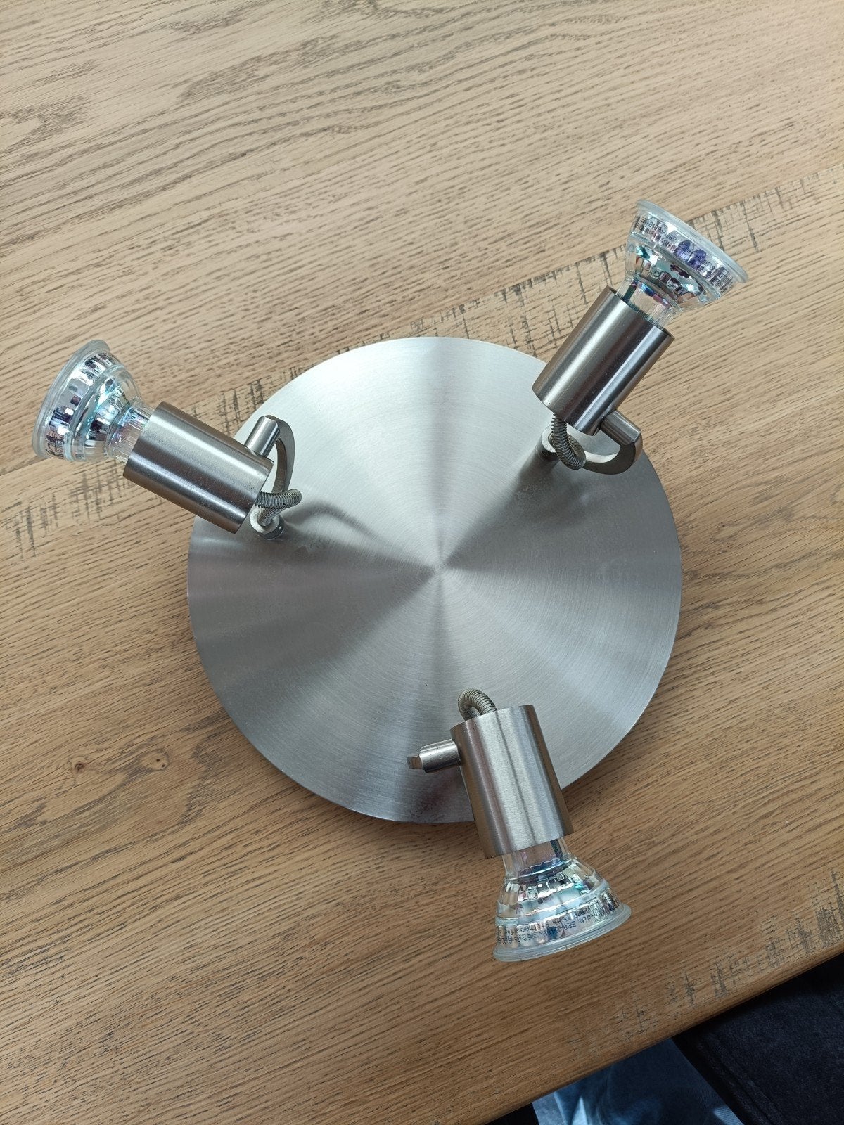 Philips Plafondspot met 3 Osram LED GU10 spots 2,6W, Gebruikt, Geschikt voor plafondmontage, GU10, Ophalen of Verzenden