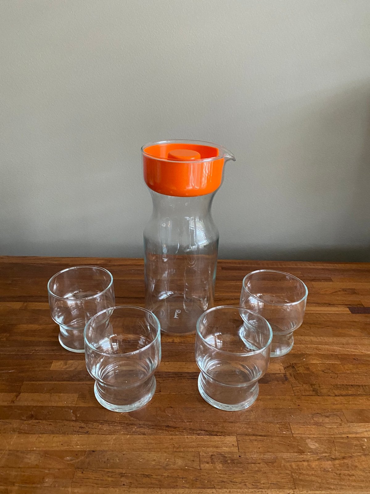 Prachtige Complete Vintage Riedel Sapkan + 4 Glazen, Ophalen of Verzenden, Zo goed als nieuw