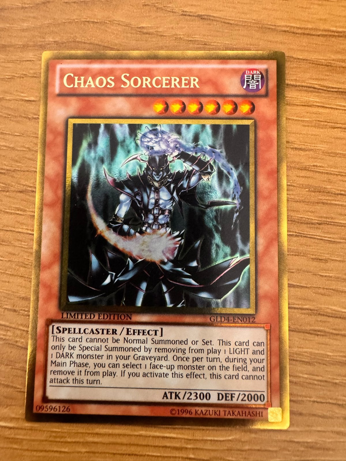 Yu-Gi-Oh! Chaos Sorcerer GLD4-EN012 Limited Edition, Verzenden, Zo goed als nieuw