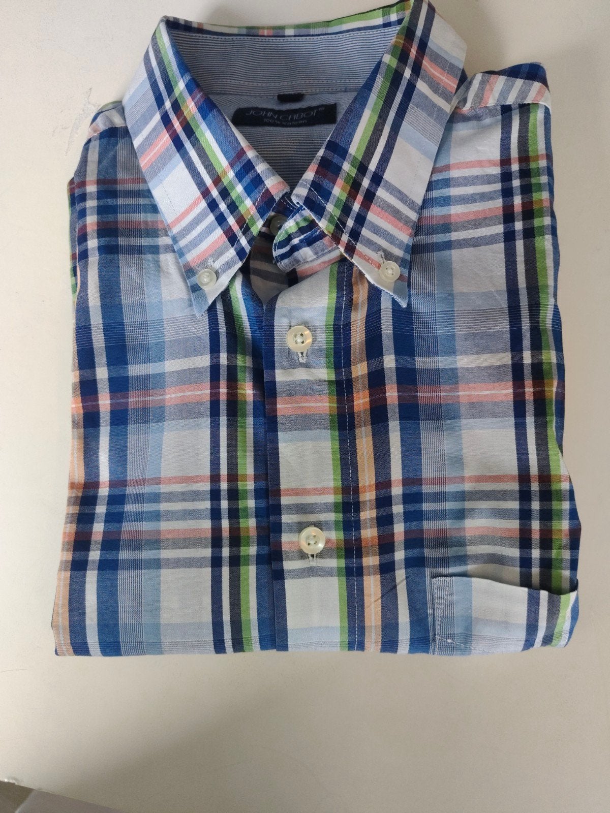 John Cabot geruit overhemd - Halswijdte 41/42 (L) nieuw!, Meerkleurig, Ophalen of Verzenden, Zo goed als nieuw, Halswijdte 41/42 (L)