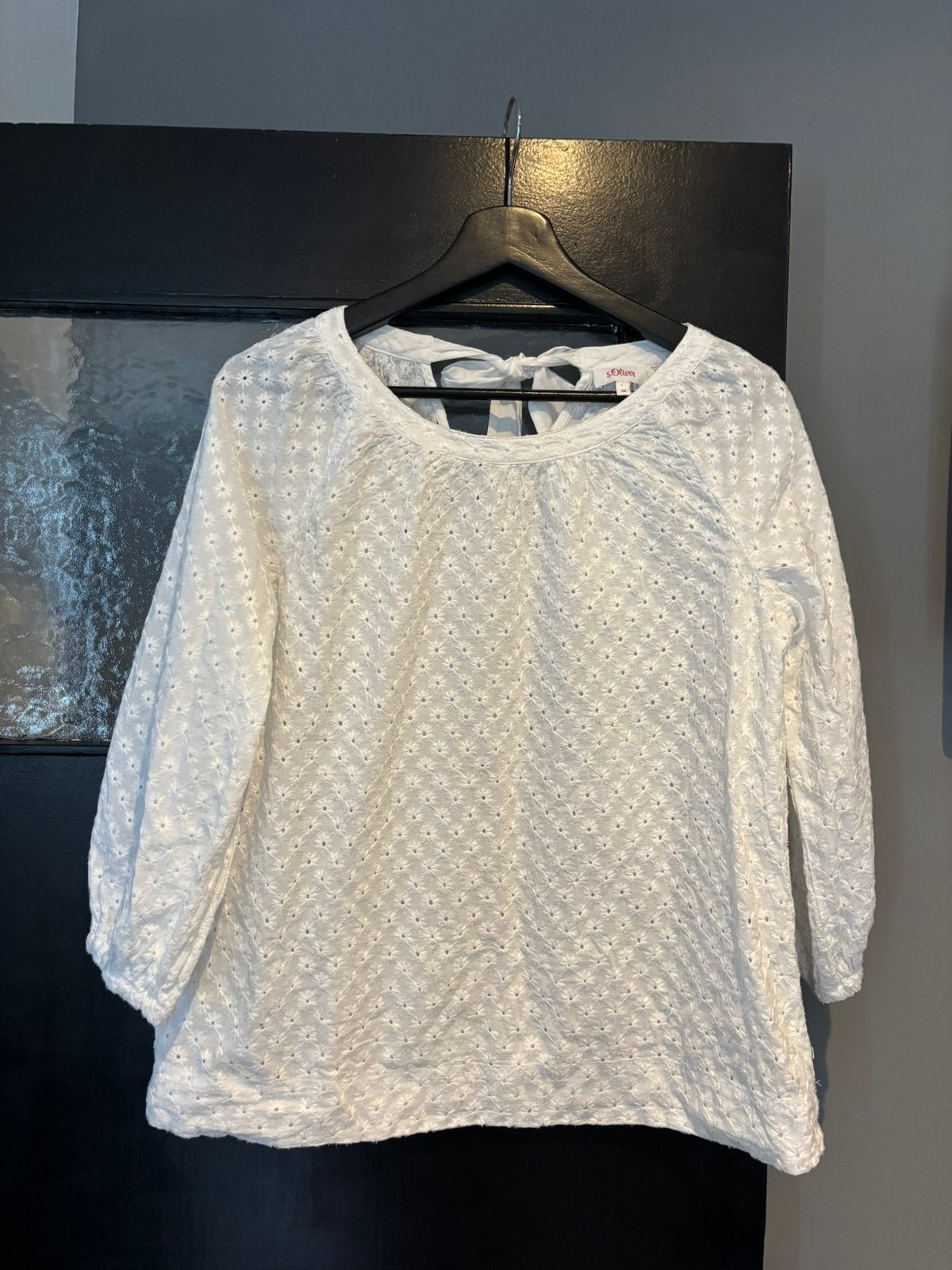 S.oliver broderie blouse maat 38, Verzenden, Zo goed als nieuw, Maat 38/40 (M), Wit