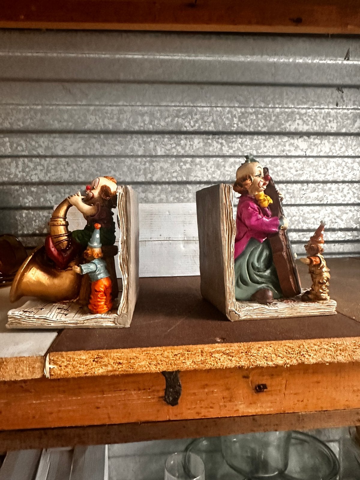Unieke vintage clowns boekensteunen Nieuw in doos Muzikanten, Ophalen of Verzenden