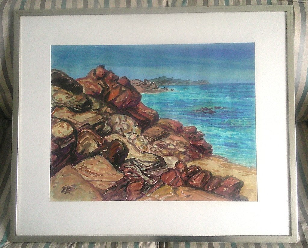 "Blauwe Zee" - Erik Bauknecht 1929-1993, Antiek en Kunst, Maritiem / water, Gedateerd, Impressionistisch, Ophalen of Verzenden