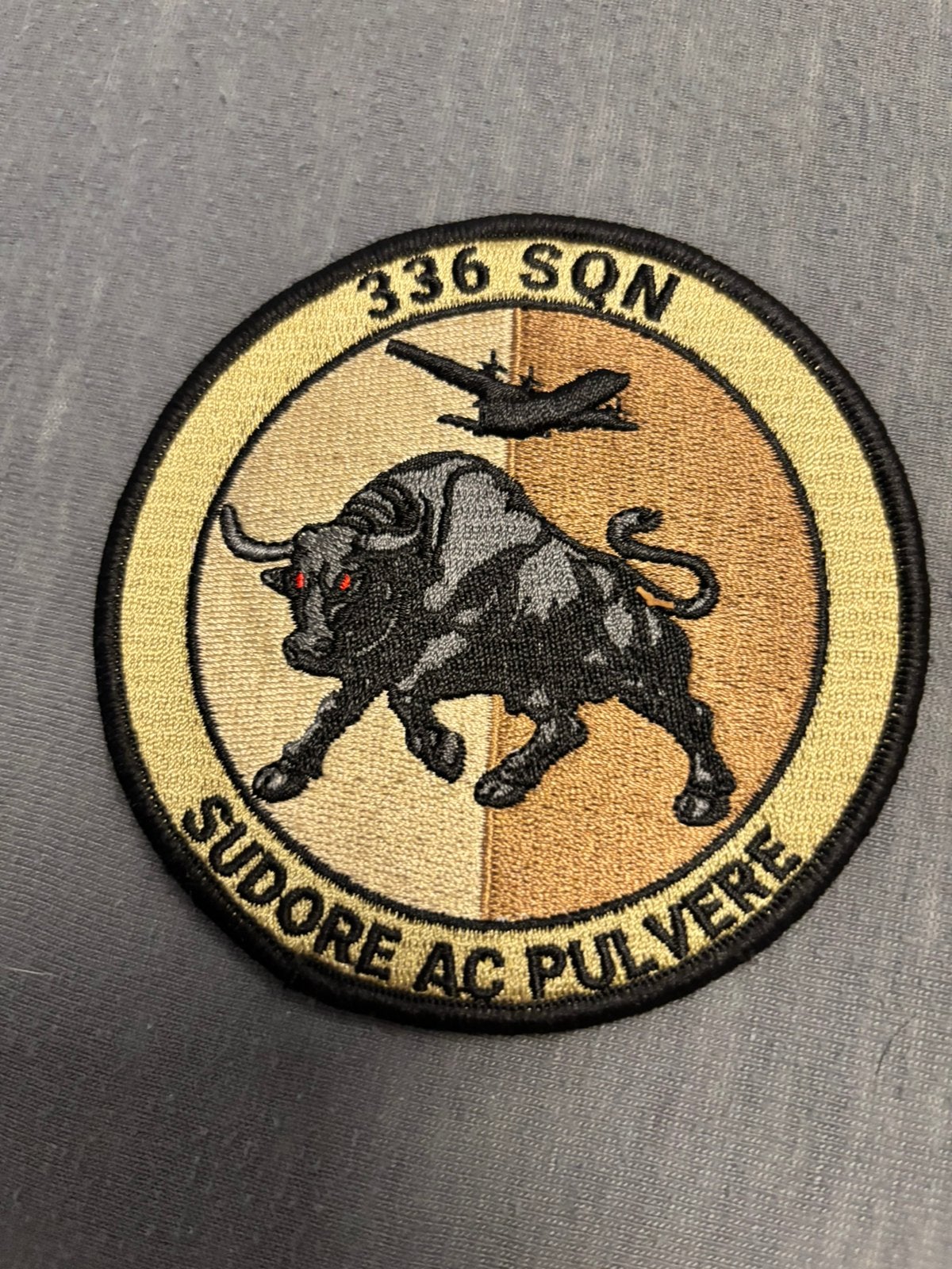 336 SQN embleem C-130 Hercules AMC eindhoven, Verzenden, Luchtmacht, Nederland, Embleem of Badge