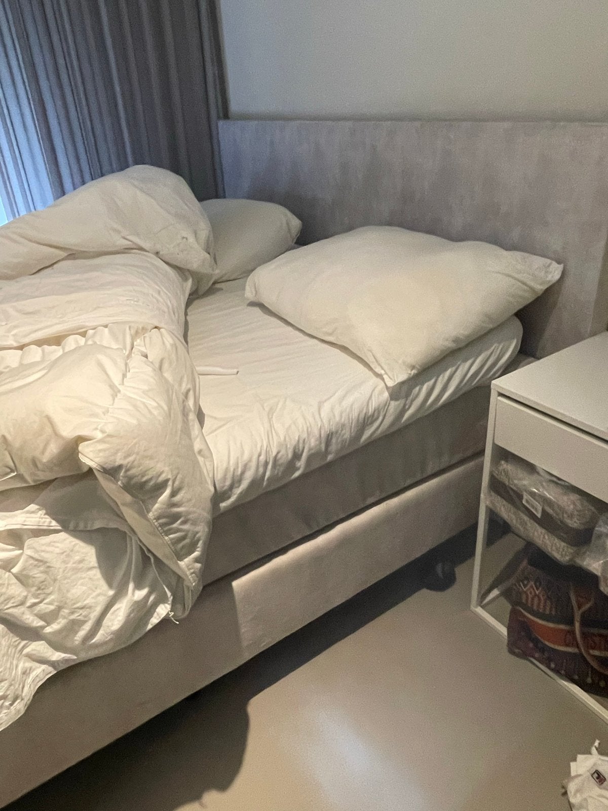 luxe Boxspring bed 160x200 met topper, dekbed en overtrek, Ophalen, Tweepersoons, Zo goed als nieuw, 200 cm