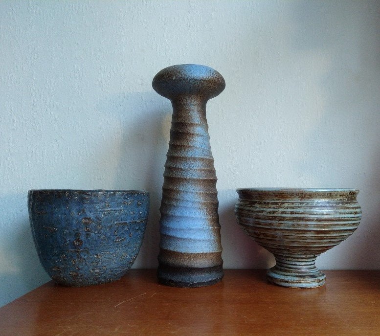blauw aardewerk keramiek vaas pot Vest Keralux, Antiek en Kunst, Antiek | Keramiek en Aardewerk, Ophalen of Verzenden