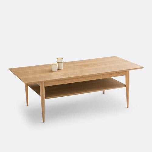 La Redoute Lussan - Salontafel - dubbel tafelblad -essenhout, Huis en Inrichting, Tafels | Salontafels, 100 tot 150 cm, Verzenden