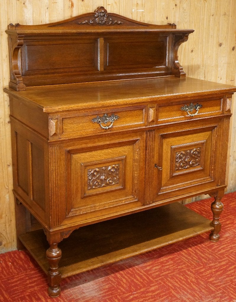 Antiek Dessert kast snijwerk Dessertkast buffet sidetable, Ophalen, Gebruikt, 100 tot 150 cm, Antiek, Vintage, Victoriaans, aantiques, Antik, Biedermeier, Art