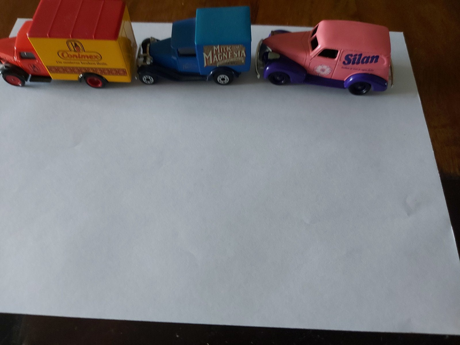 Set van 6 vintage reclame bestelwagens - Matchbox/Lledo, Overige merken, Gebruikt, 1:32 tot 1:50, Ophalen of Verzenden