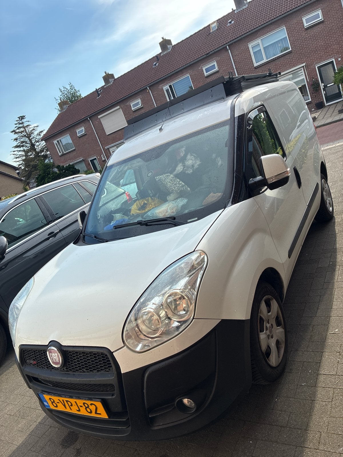 Fiat Doblo 1.6 D 2011 zonnepaneel trekhaak, vents,geïsoleerd, Auto's, Voorwielaandrijving, Stof, Zwart, 4 cilinders