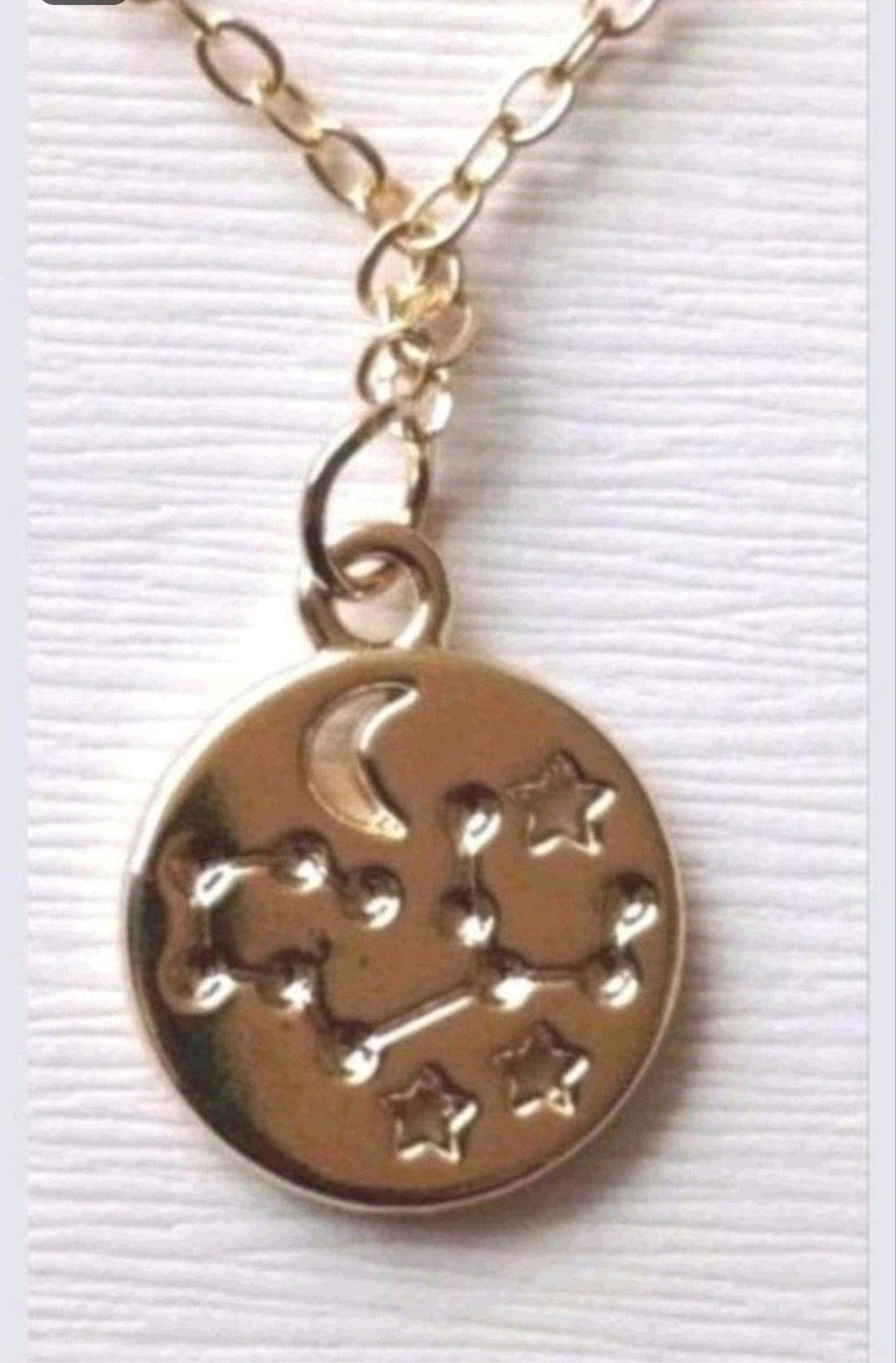 ketting maan sterren planeten, Verzenden, Nieuw, Goud, Met hanger