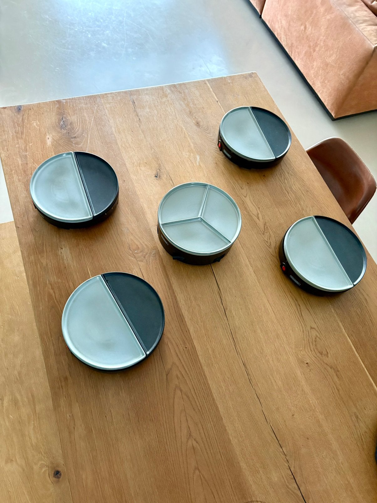 Bourgini Chef’s Dinner Party Glazed Grey 5 pers. + tas, Ophalen, Zo goed als nieuw, 4 t/m 7 personen