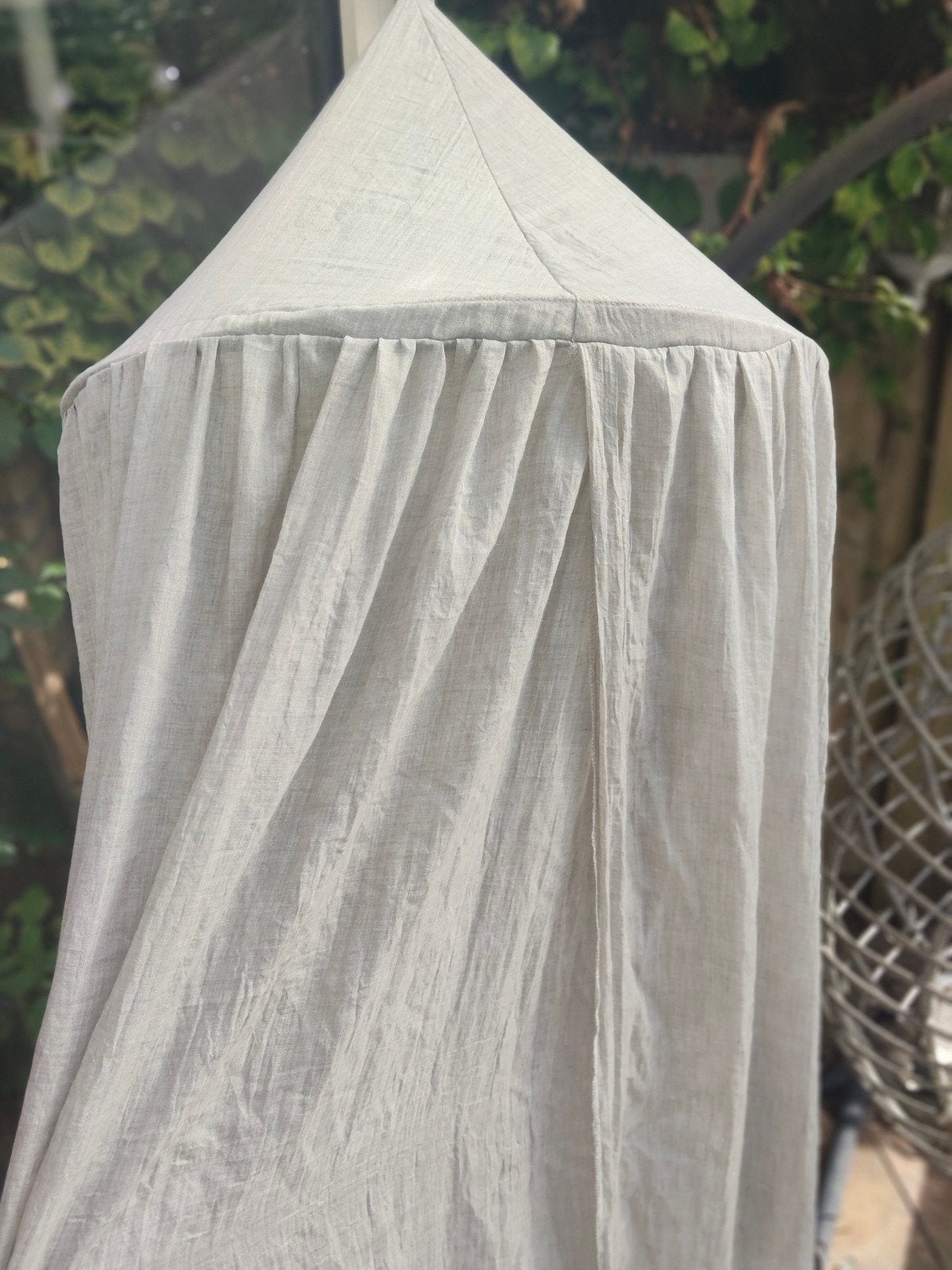 Bambino Linnen Klamboe - Grijs, Kinderen en Baby's, Ophalen of Verzenden, Zo goed als nieuw, Minder dan 140 cm, Minder dan 70 cm