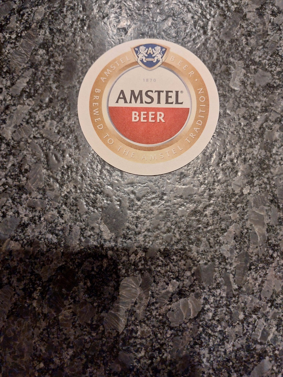 bierviltje Amstel export Jordanië, Ophalen of Verzenden, Gebruikt, Viltje(s), Amstel