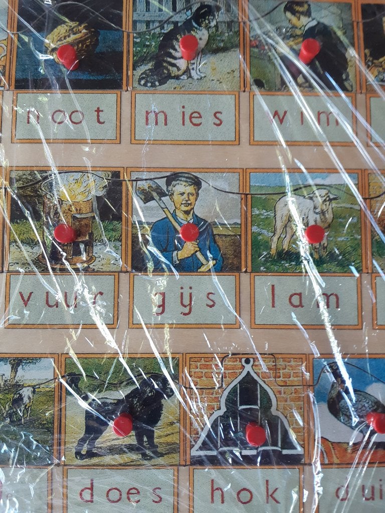 Nostalgische houten nopjespuzzel Aap Noot Mies, 10 tot 50 stukjes, Ophalen of Verzenden, Zo goed als nieuw, Van hout