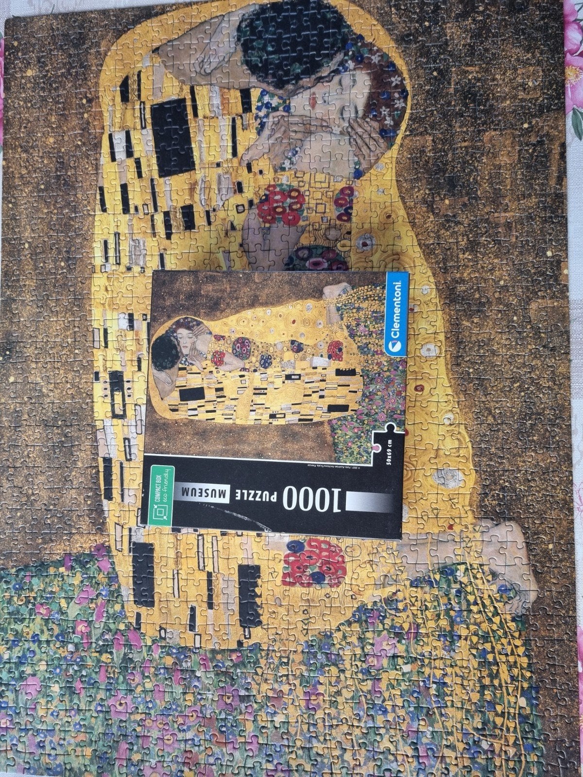Puzzel The Kiss, Gustav Klimt 1000 stukjes, Ophalen of Verzenden, 500 t/m 1500 stukjes, Gebruikt, Legpuzzel