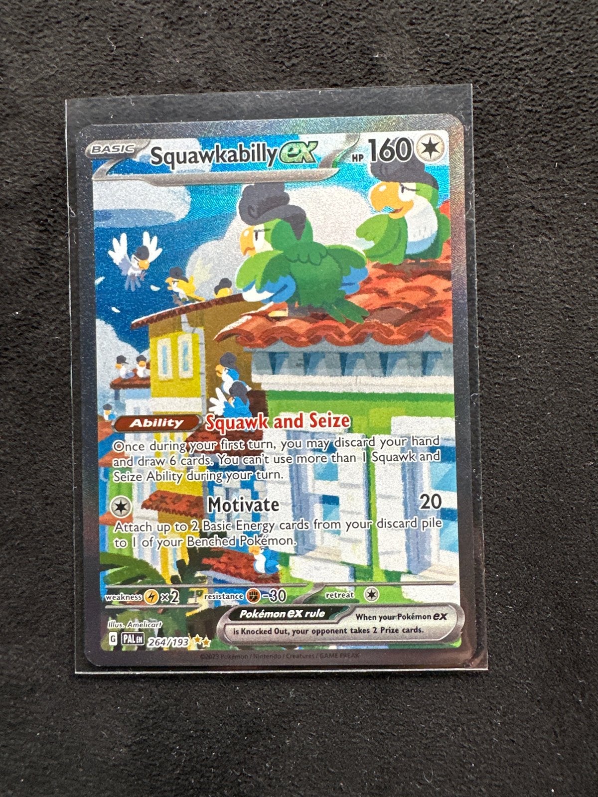Squawkabilly EX 264/193 Pokémon kaart, Ophalen of Verzenden, Zo goed als nieuw, Losse kaart, Foil