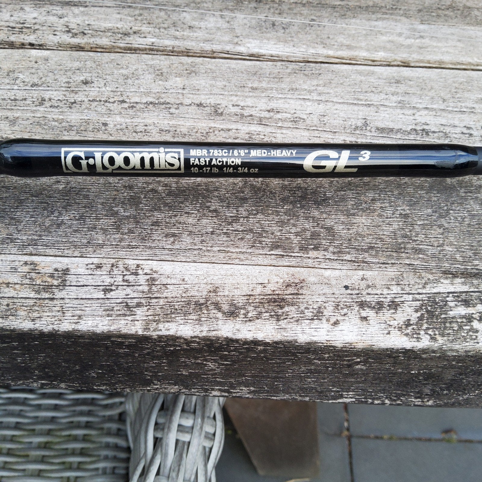 Roofvis hengel G Loomis GL3 MBR 783C met Abu Garcia 4601C3, Ophalen, Gebruikt, Werphengel