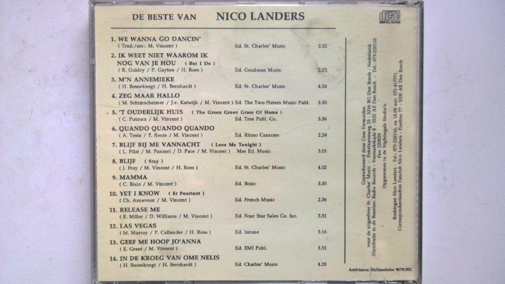 Nico Landers - De Beste Van, Ophalen of Verzenden, Zo goed als nieuw, Pop