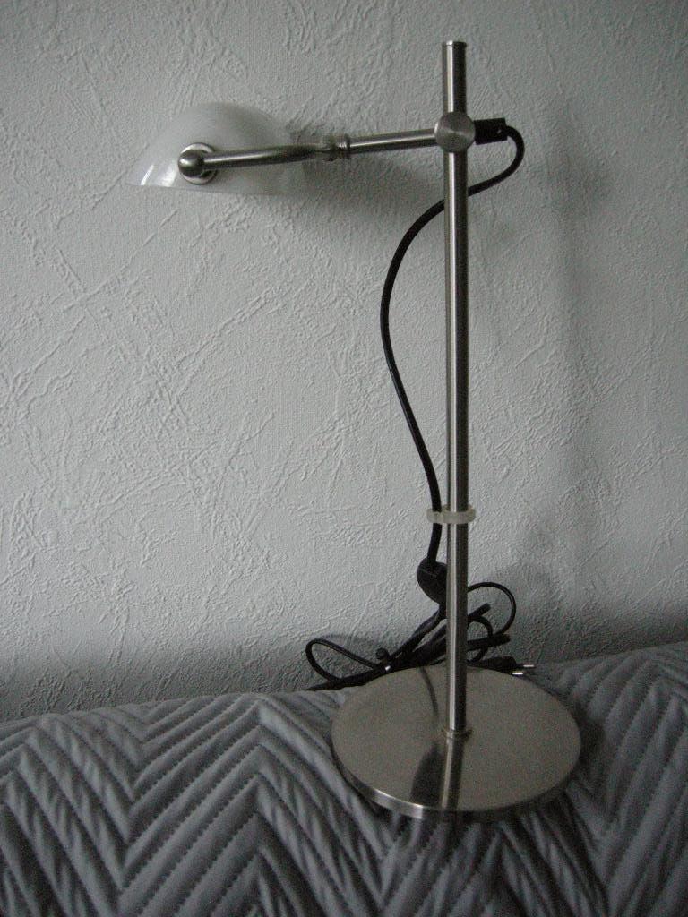 Notarislamp bankierlamp witte glas - zgan, Ophalen, Zo goed als nieuw, Glas, Notarislamp