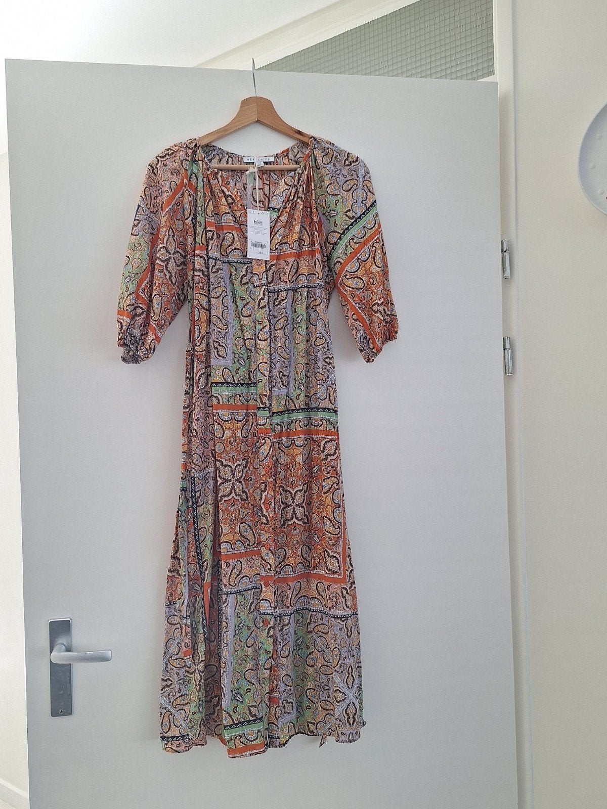 Next 100% katoenen midi jurk met paisley print maat 34 XS, Verzenden, Nieuw, Oranje, Maat 34 (XS) of kleiner