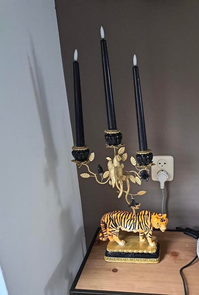 Baroque tijger kandelaar., Ophalen, Overige materialen, Overige kleuren, 25 tot 50 cm