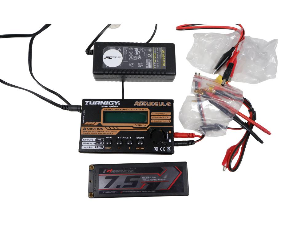 Turnigy Accucel-6 + Lipo + toebehoren rc, Ophalen of Verzenden, Gebruikt, Overige schalen, Onderdeel