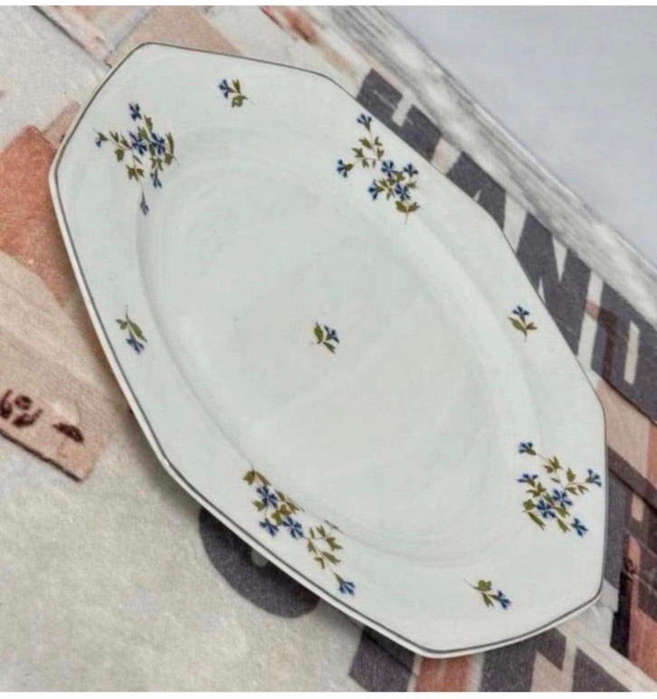 Antiek 1910 porseleinen Frans bord 32cm Limoges de Barbeaux, Antiek en Kunst, Ophalen of Verzenden