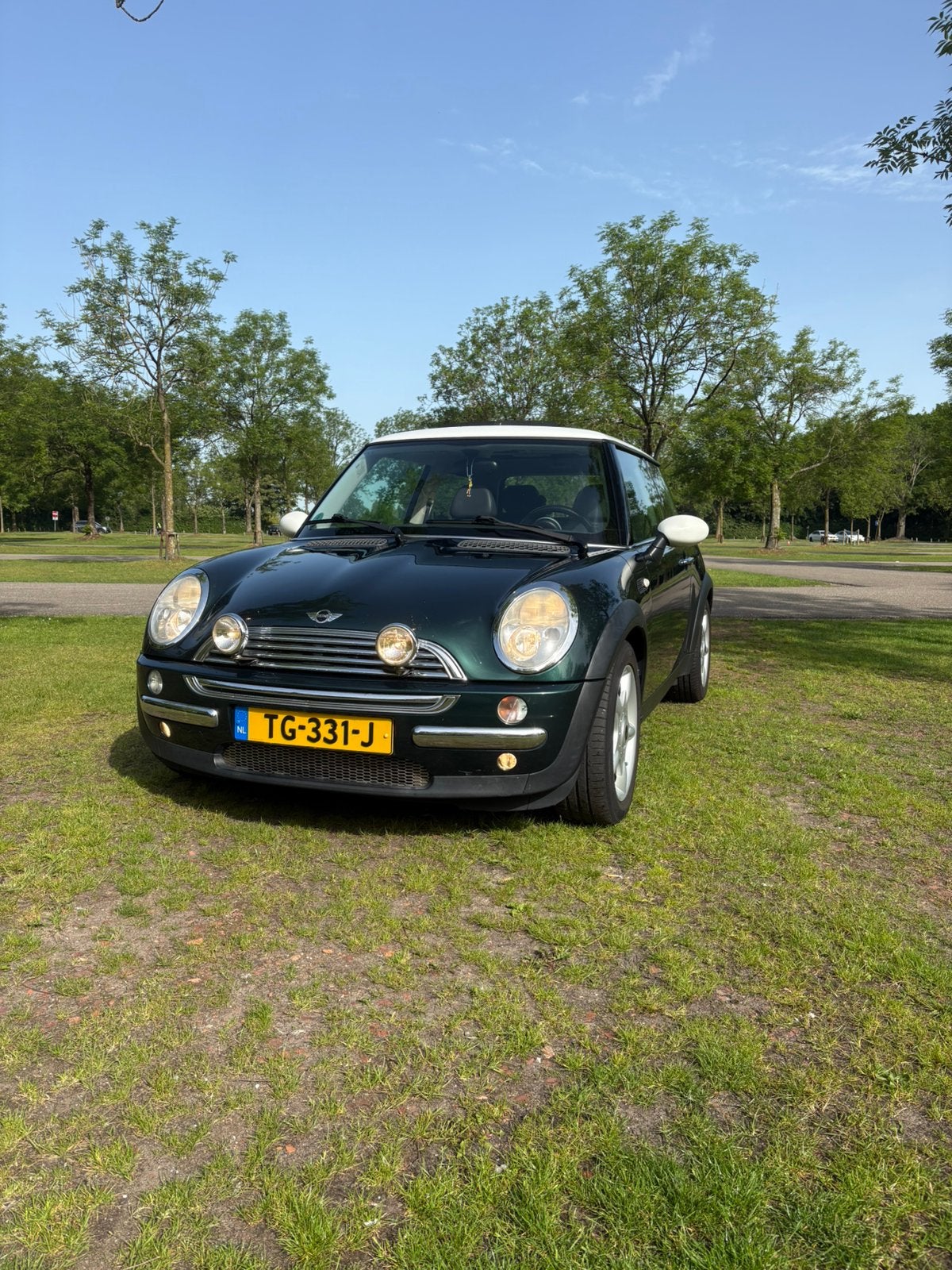 Mini 1.6 16V Cooper 2003 Groen, Auto's, Voorwielaandrijving, 15 km/l, Zwart, 4 cilinders