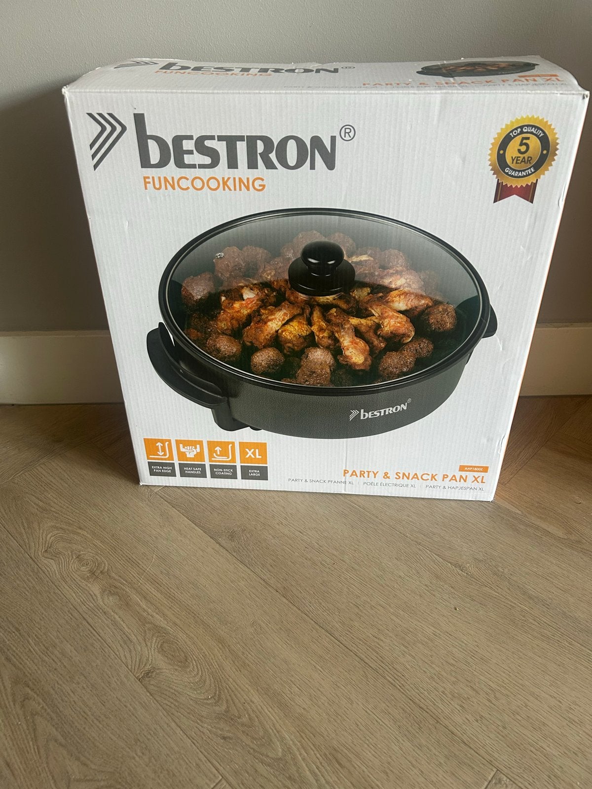 Bestron Fun Cooking Party & Snack Pan XL (Ø 40cm), Huis en Inrichting, Ophalen, Overige typen, Nieuw, Zwart
