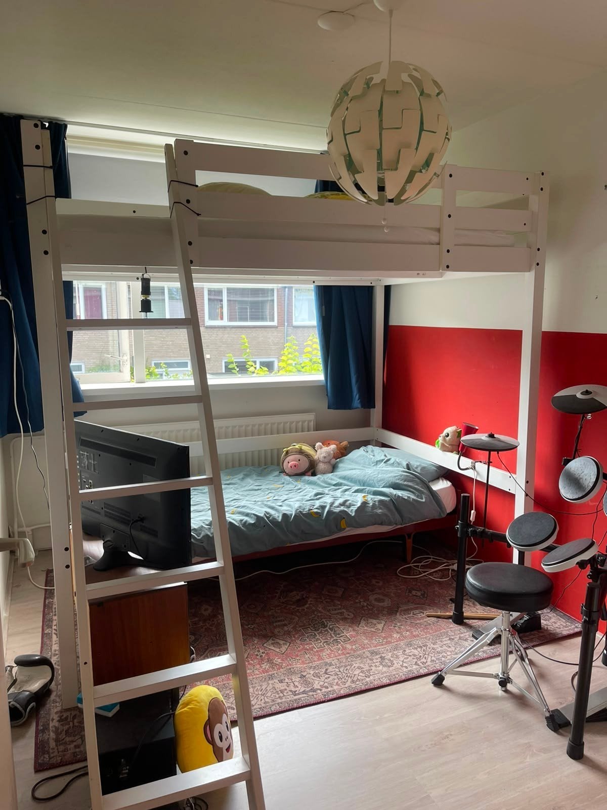 IKEA Stora hoogslaper wit (verlaagd), Ophalen, Gebruikt, Hoogslaper, 140 cm