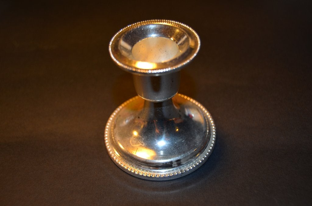 Kleine vintage verzilverde kandelaar, Ophalen of Verzenden, Overige materialen