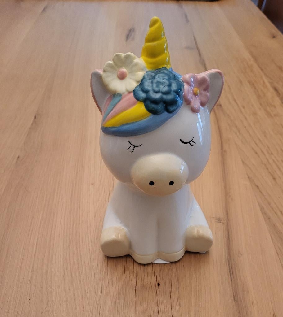 Nieuw! Spaarpot unicorn, 17,5 cm, Ophalen of Verzenden, Nieuw, Steen, Aardewerk of Keramiek, Dier