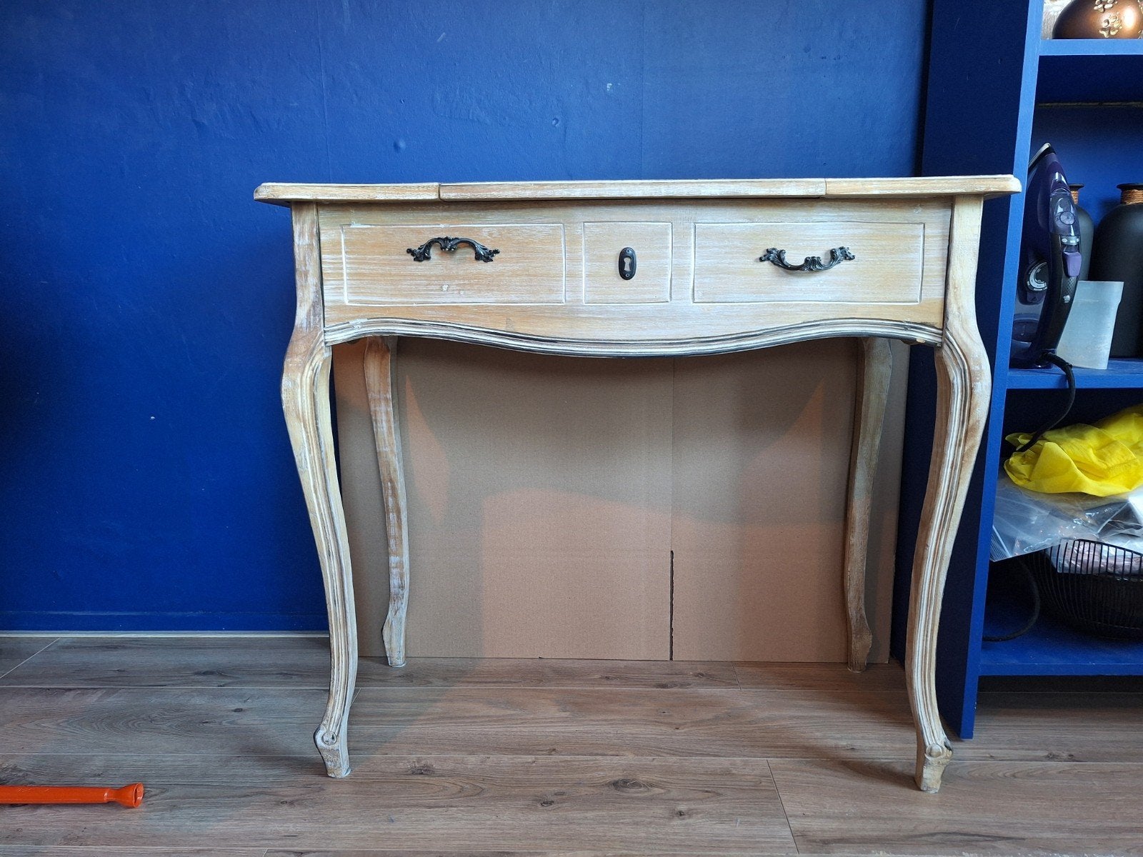 Kaptafel/Sidetable met spiegel en lades, Ophalen, Gebruikt, 50 tot 100 cm, Landelijk