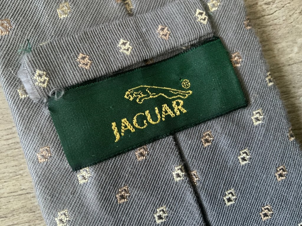 Super Mooie Grijze Jaguar Stropdas - Grijs - 100% Silk, Ophalen of Verzenden, Zo goed als nieuw, Grijs, Jaguar