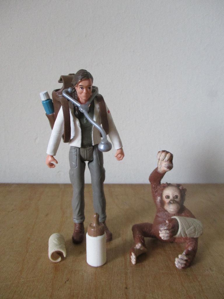 Schleich 42353 dierenarts met orang-oetang jong, Ophalen of Verzenden, Gebruikt