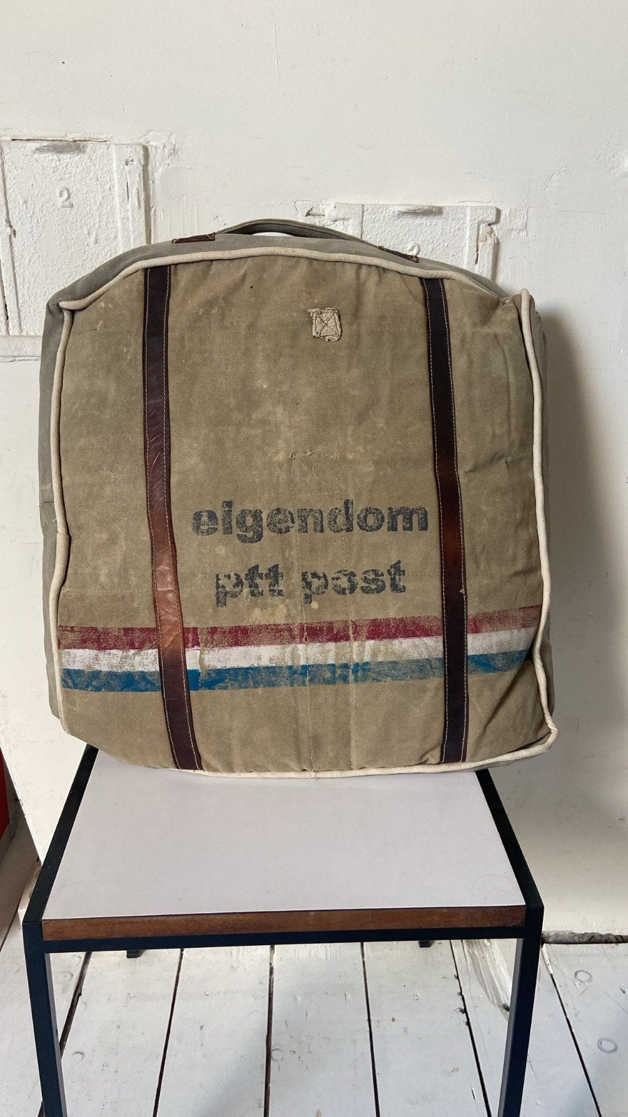 Vintage PTT Post tas kussen 50x50x10cm, Ophalen of Verzenden