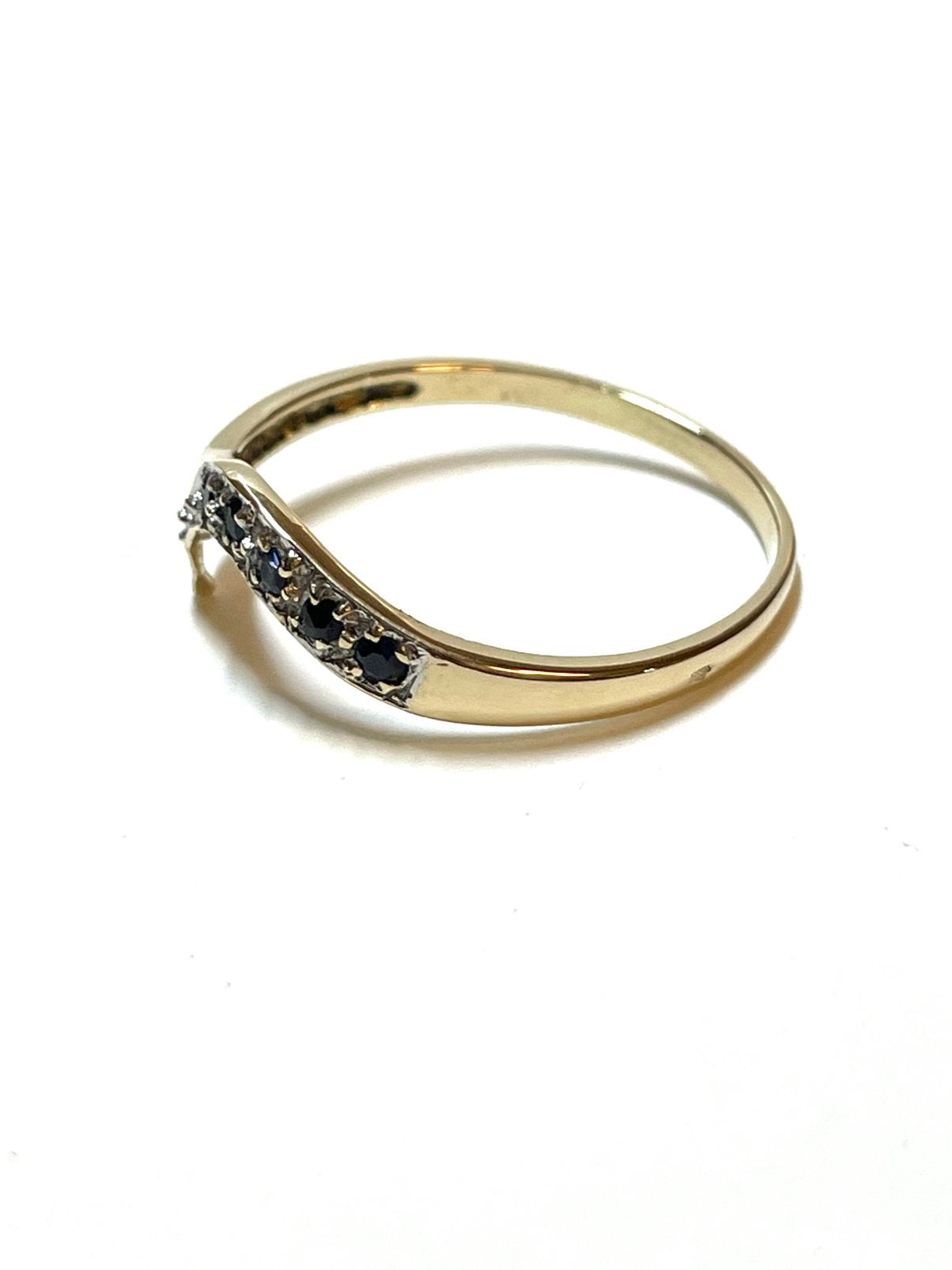 14k gouden ring met saffier, Sieraden, Tassen en Uiterlijk, Ringen, -, 19 tot 20, -, Ophalen of Verzenden