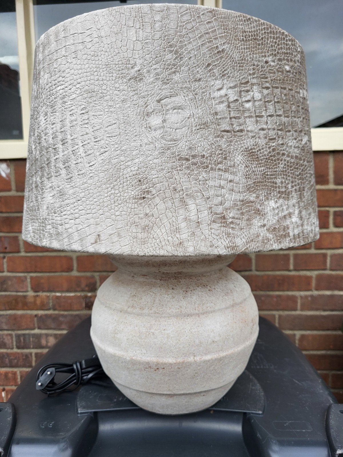SCHEMERLAMP, Gebruikt, 25 tot 50 cm, Beige, Rond