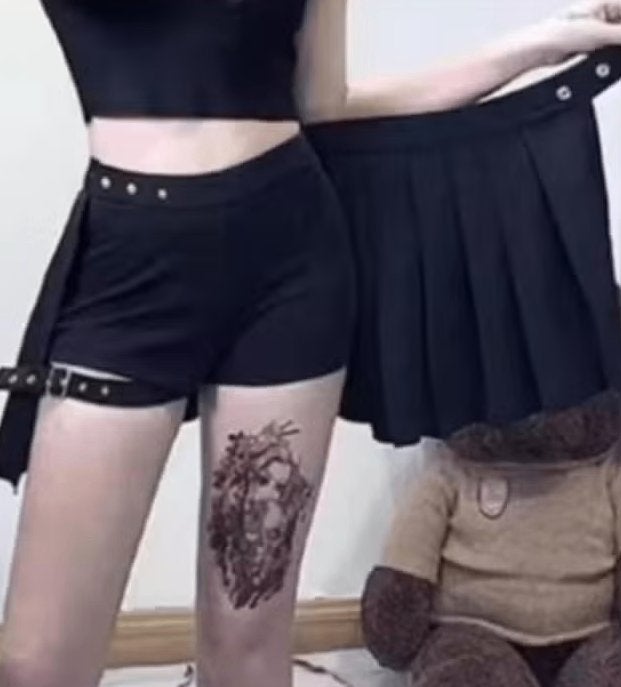 AltGoth Punk Mall Gothic rok afneembaar met katoen - Zwart, Kleding | Dames, Ophalen of Verzenden, Nieuw, Zwart, Boven de knie