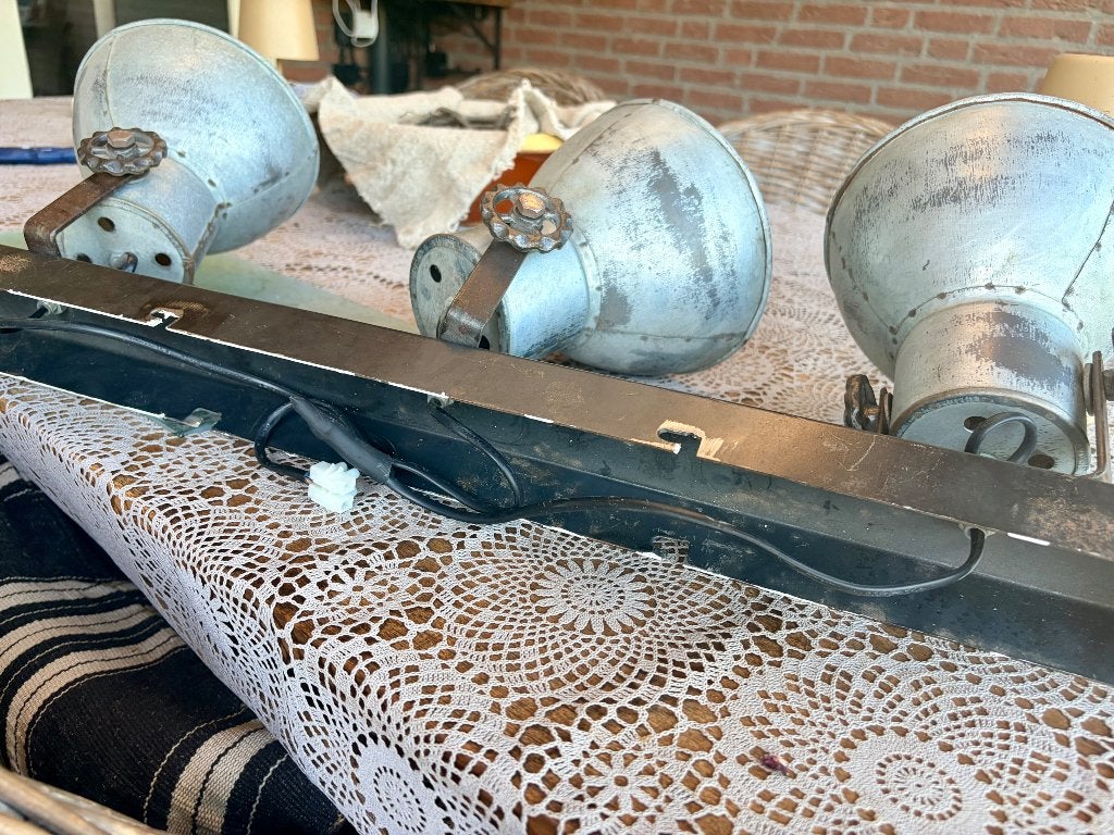 Industriële (vintage) lamp, Huis en Inrichting, Ophalen, Gebruikt, Verstelbaar, E14 (klein)
