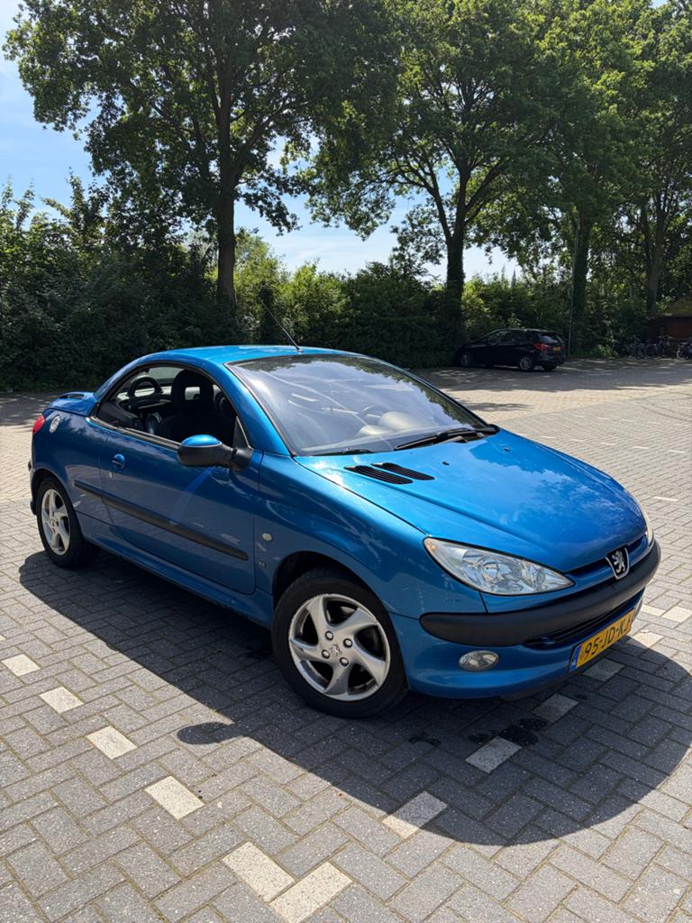 Peugeot 206 1.6 16V CC Roland Garros AUT 2002 Blauw, 4 cilinders, Cabriolet, Origineel Nederlands, 57 €/maand
