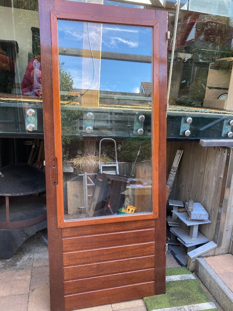 Merbau Buiten deuren, Ophalen, Gebruikt, 80 tot 100 cm, Buitendeur