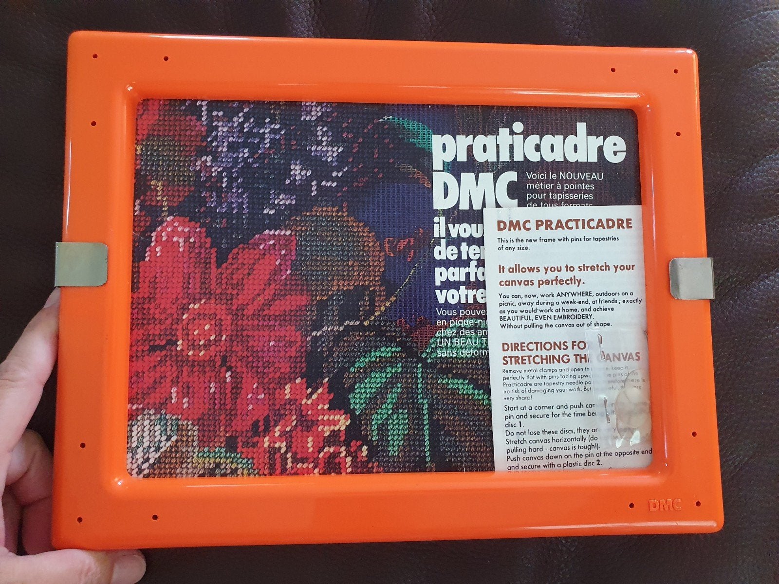 vintage zeldzaam DMC oranje borduurraam frame nieuw, Ophalen of Verzenden, Nieuw, Borduurpakket
