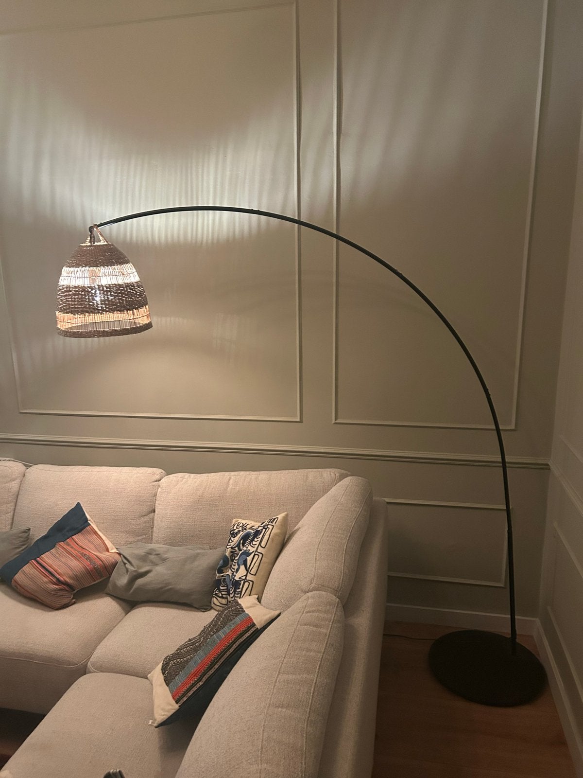 IKEA SKAFTET booglamp met TORARED lampenkap, Ophalen, E27 (groot), Zo goed als nieuw, Metaal
