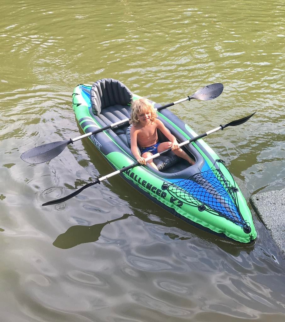 Intex Challenger 2 opblaaskano/kayak, Watersport en Boten, Ophalen, Zo goed als nieuw, Eén persoon, Kajak