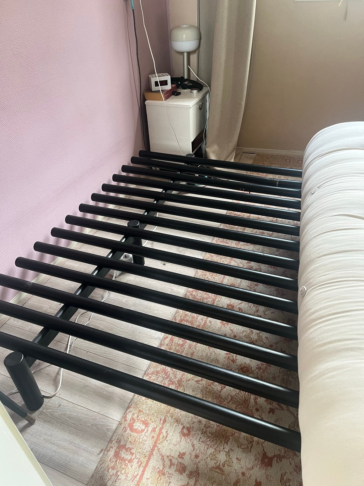 Japans futon bedframe 160x200 cm, Ophalen, Gebruikt, Zwart, Tweepersoons